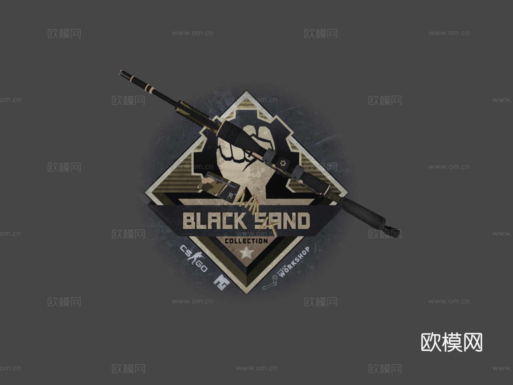 SCAR-20黑沙3d模型