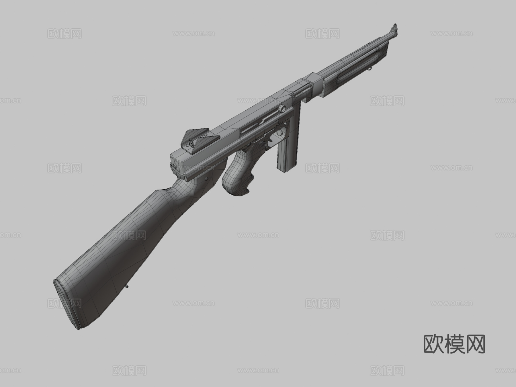 汤普森M1A1-世界大战3d模型