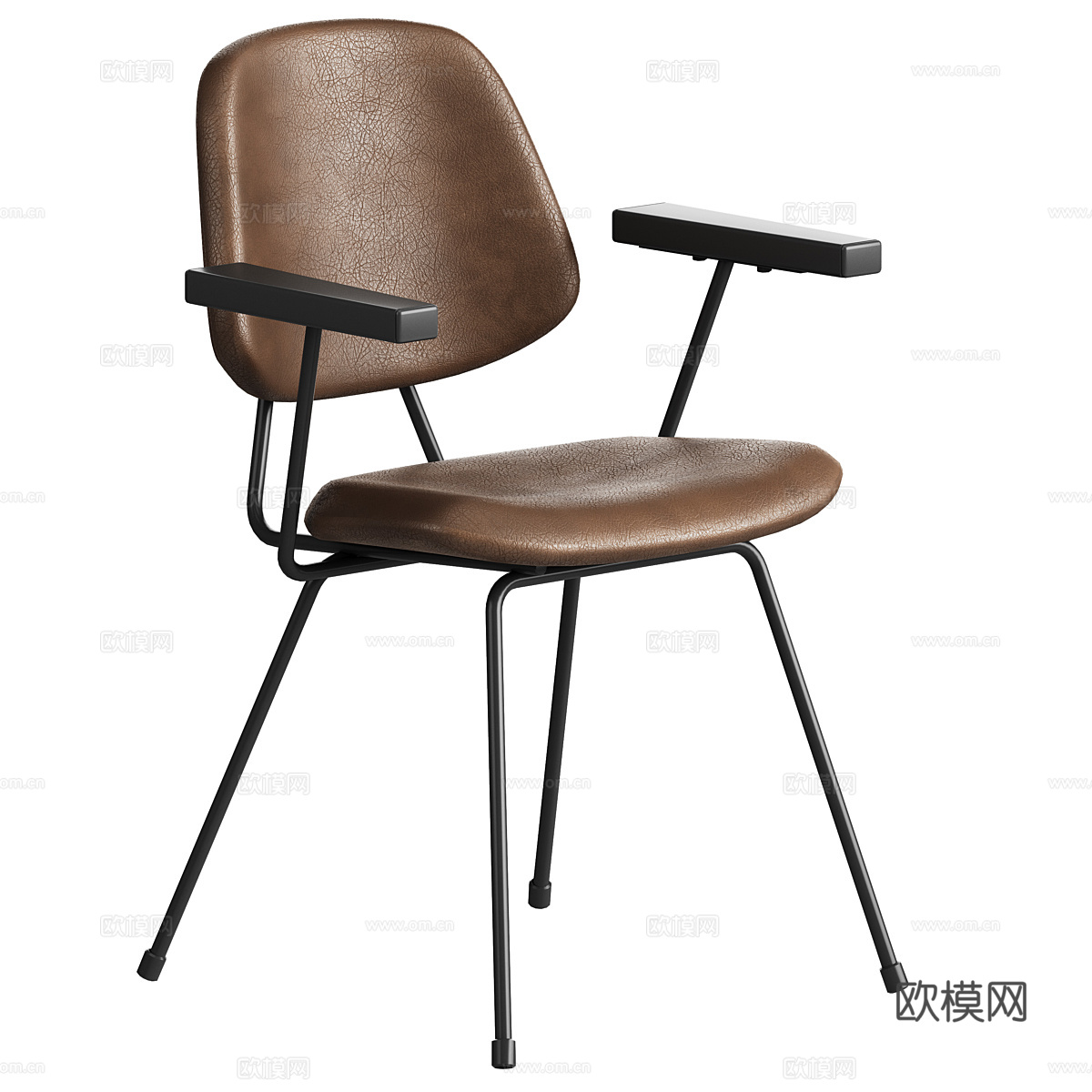 现代意式圆餐桌椅组合3d模型