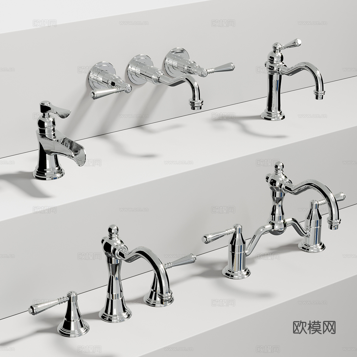 法式轻奢浴室水龙头3d模型