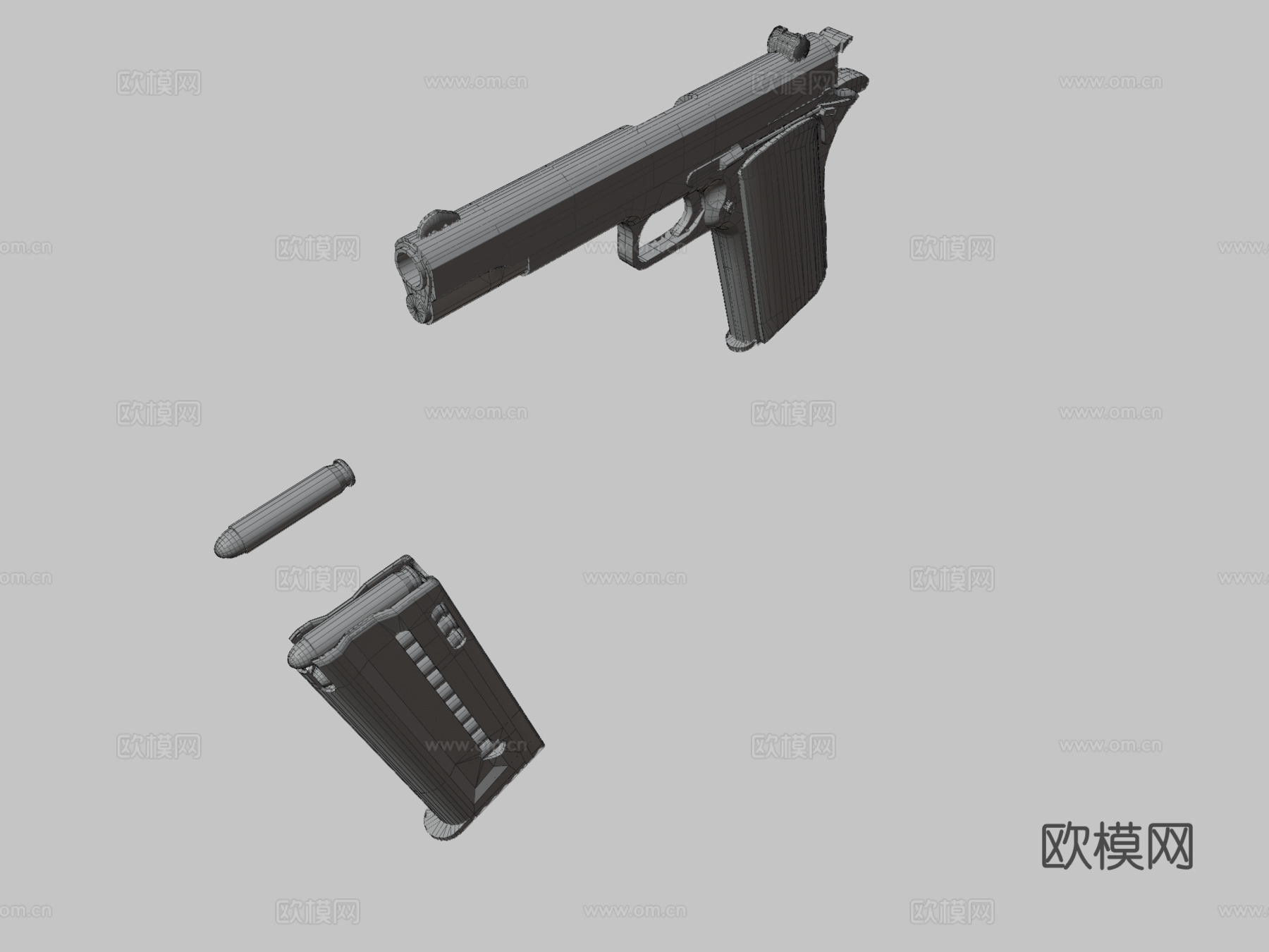 柯尔特M19113d模型