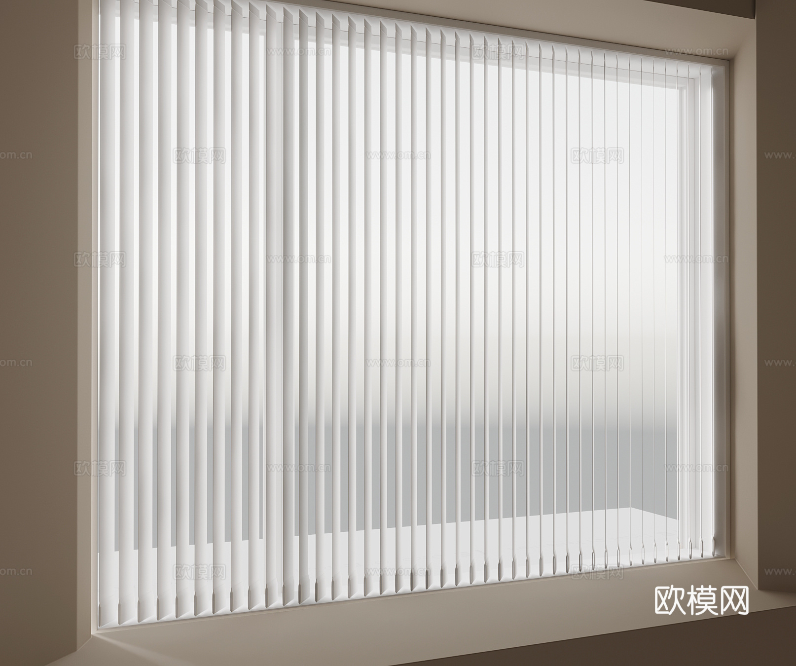 现代香格里拉帘 百叶帘 遮阳帘3d模型