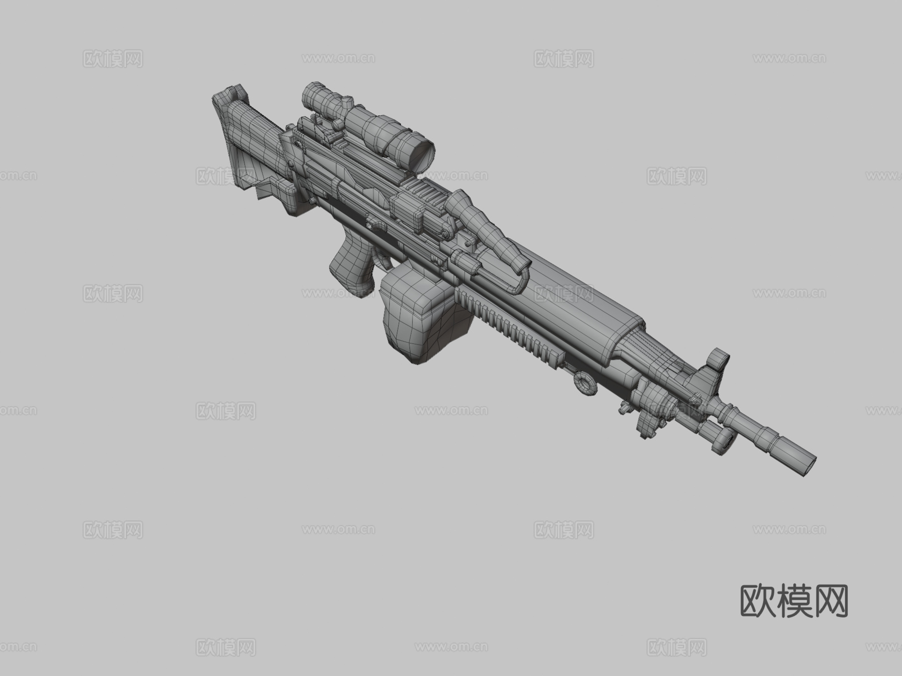 M249机枪3d模型