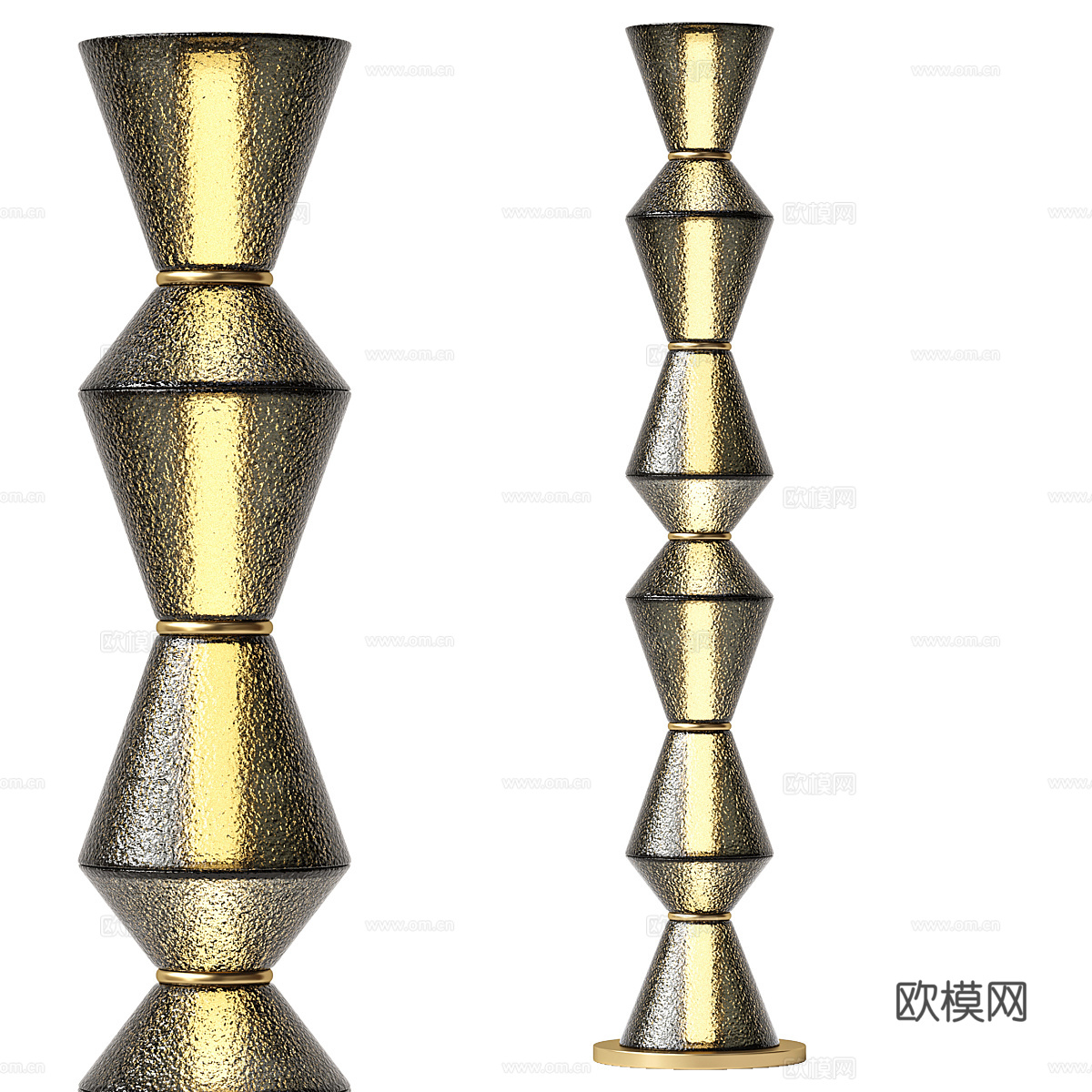 现代意式轻奢玻璃落地灯3d模型