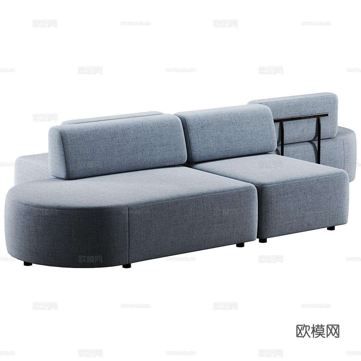 现代意式布艺组合沙发3d模型
