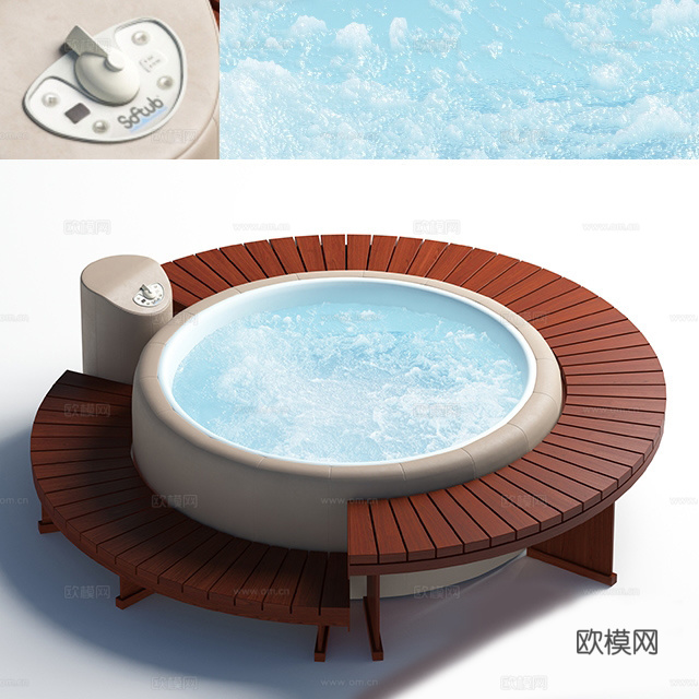 泳池 户外长椅3d模型