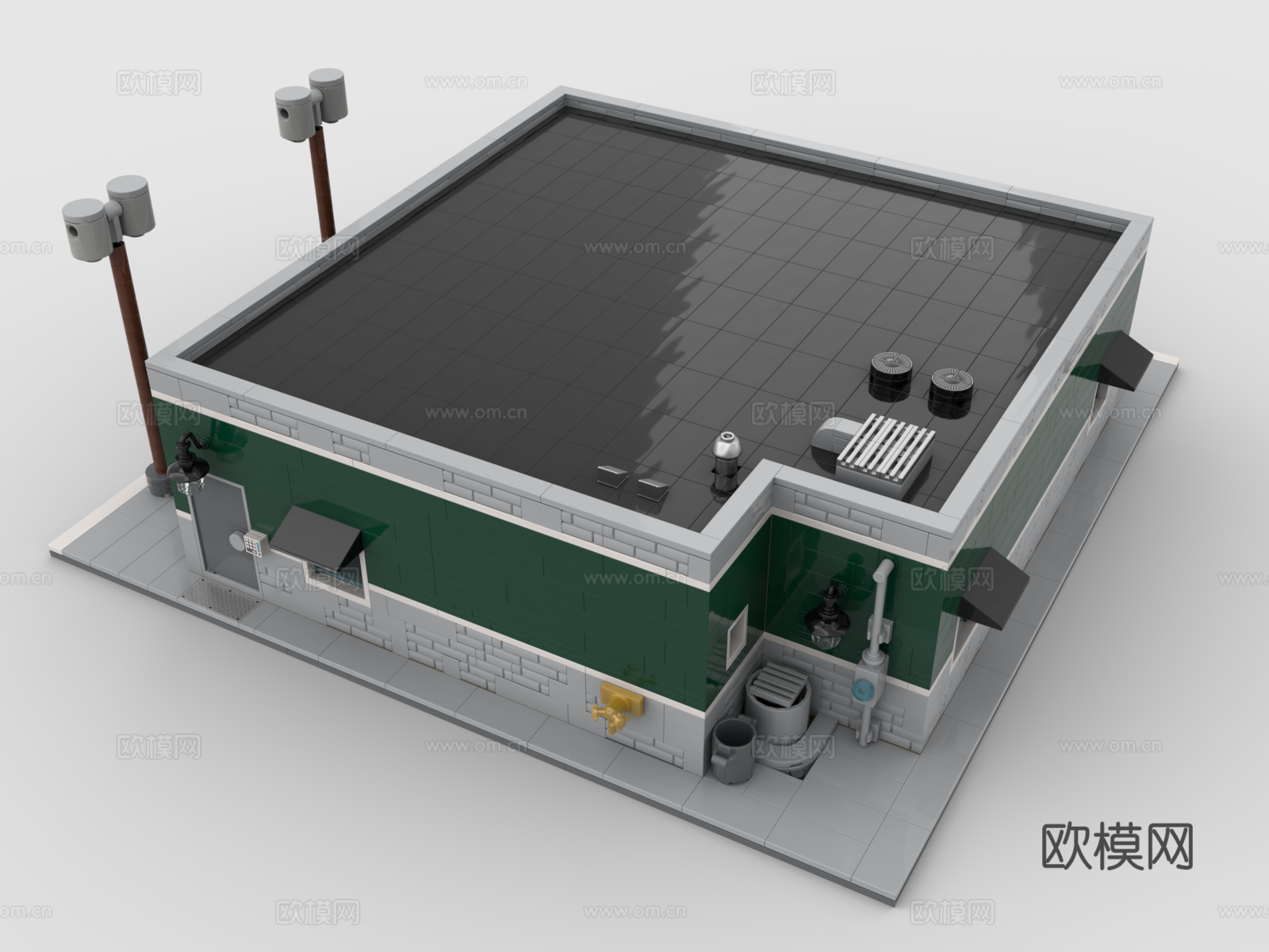 乐高 LEGO 玩具 积木 店铺 商铺 街道 建筑3d模型
