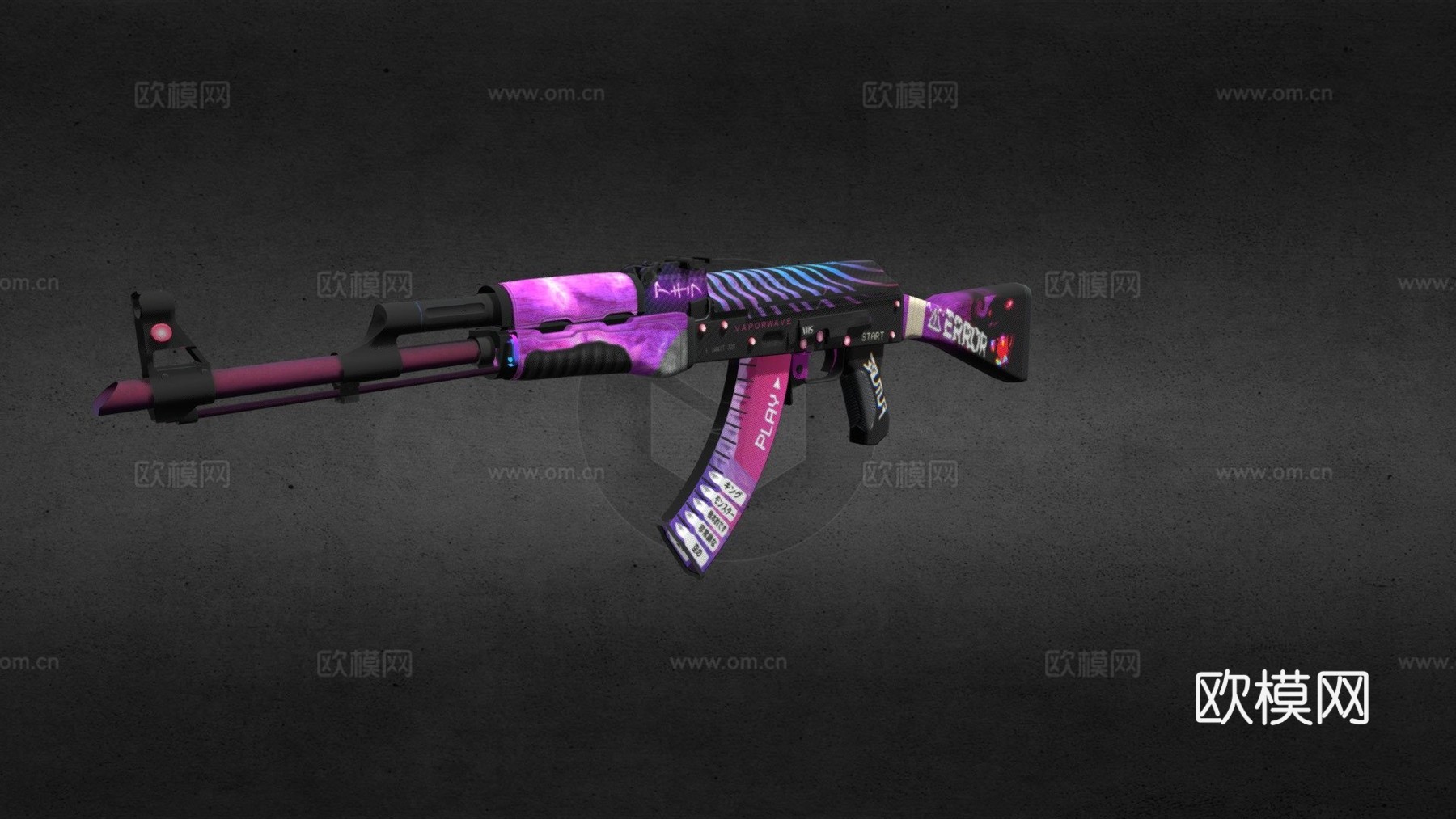 AK-47-蒸汽波3d模型