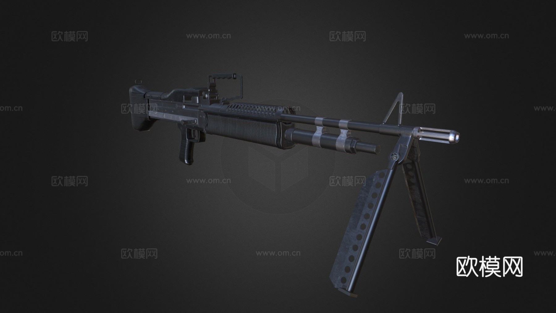 M60机枪-低多边形3d模型