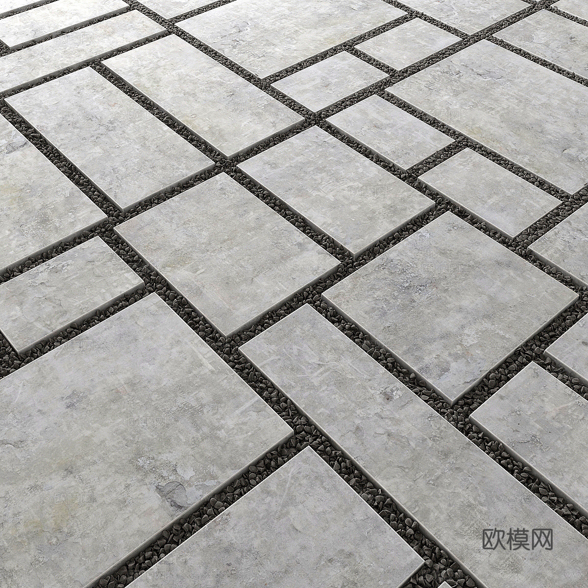 户外砖 广场砖3d模型