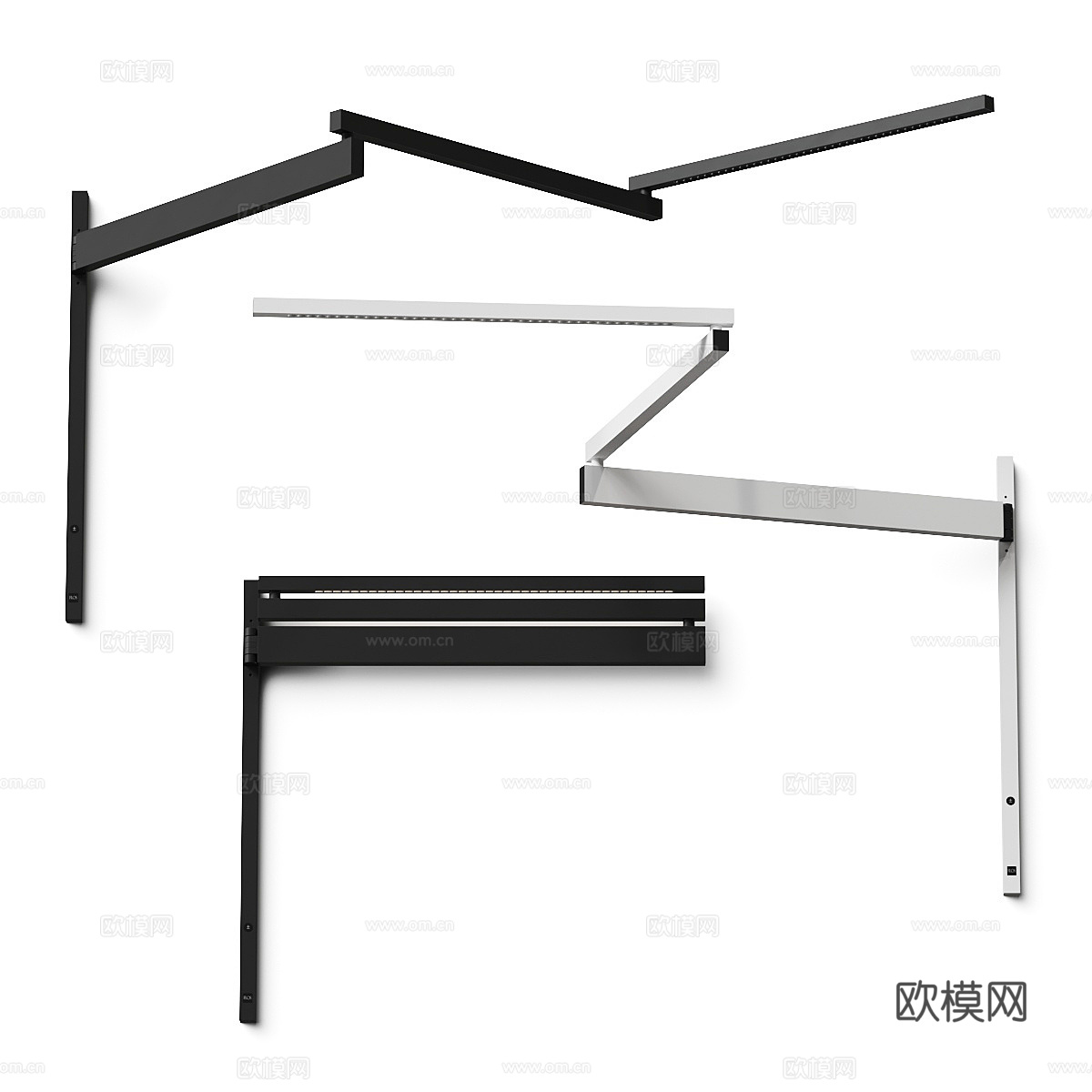 现代极简金属伸展壁灯3d模型