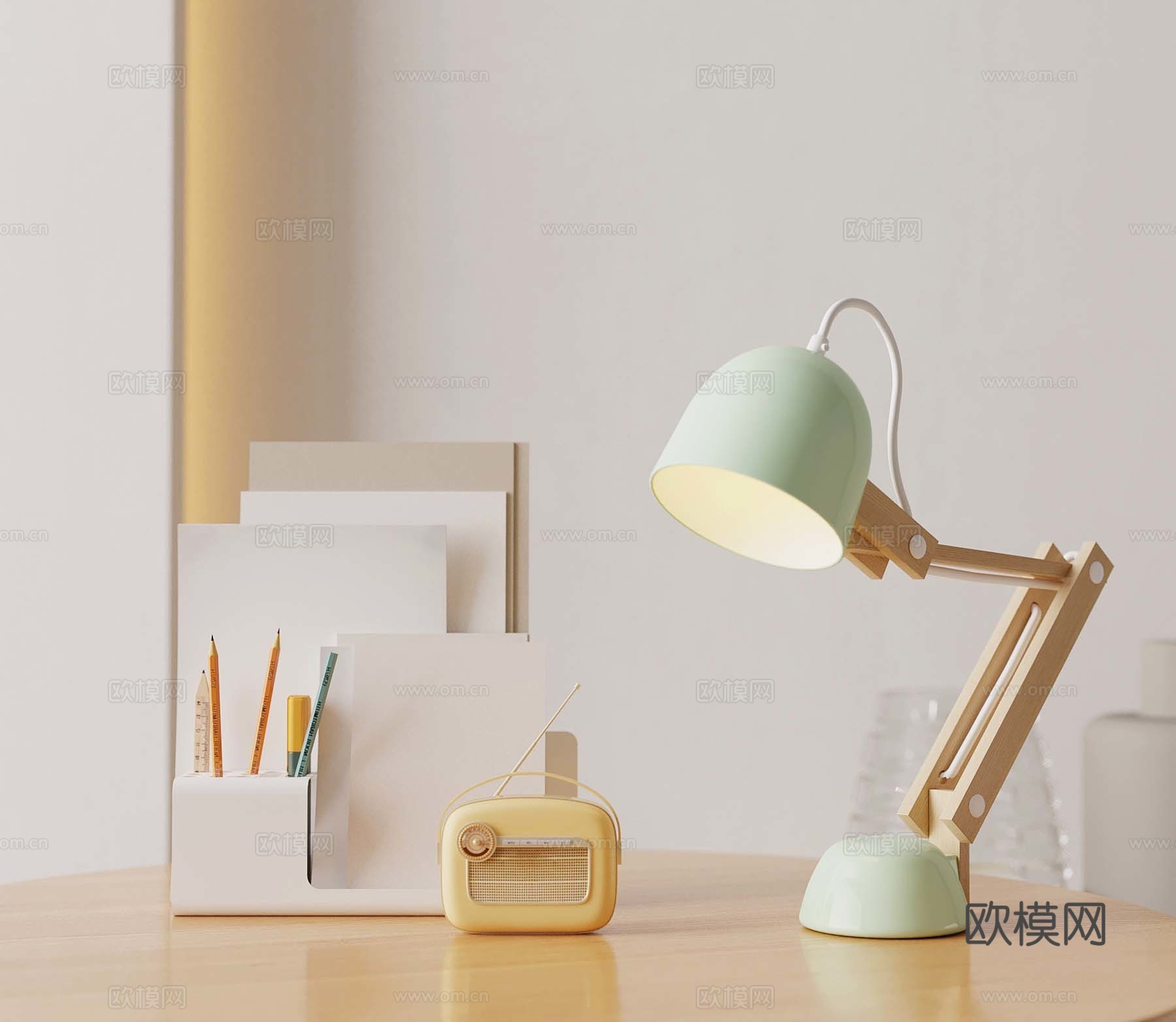 现代儿童台灯 学习桌摆件3d模型