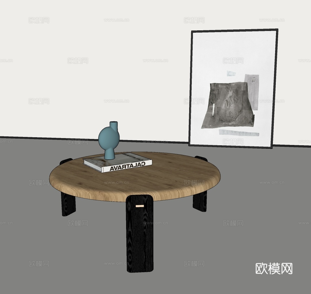 侘寂风茶几 圆形茶几 现代茶几 意式茶几 简约茶几su模型