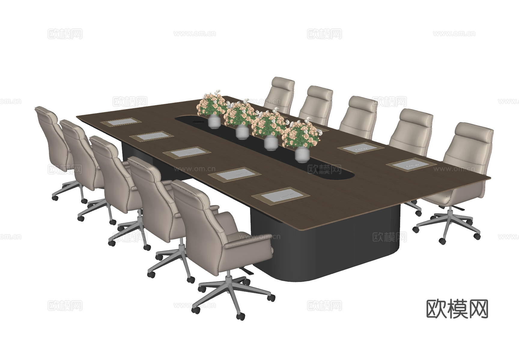 现代会议桌椅 会议室 洽谈桌椅 办公桌椅 培训室桌椅 会议桌su模型