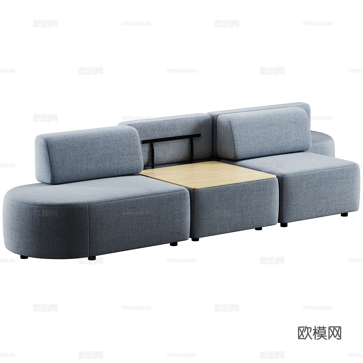 现代意式布艺组合沙发3d模型