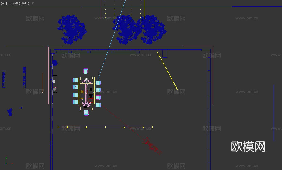 现代会议桌会议室场景3d模型
