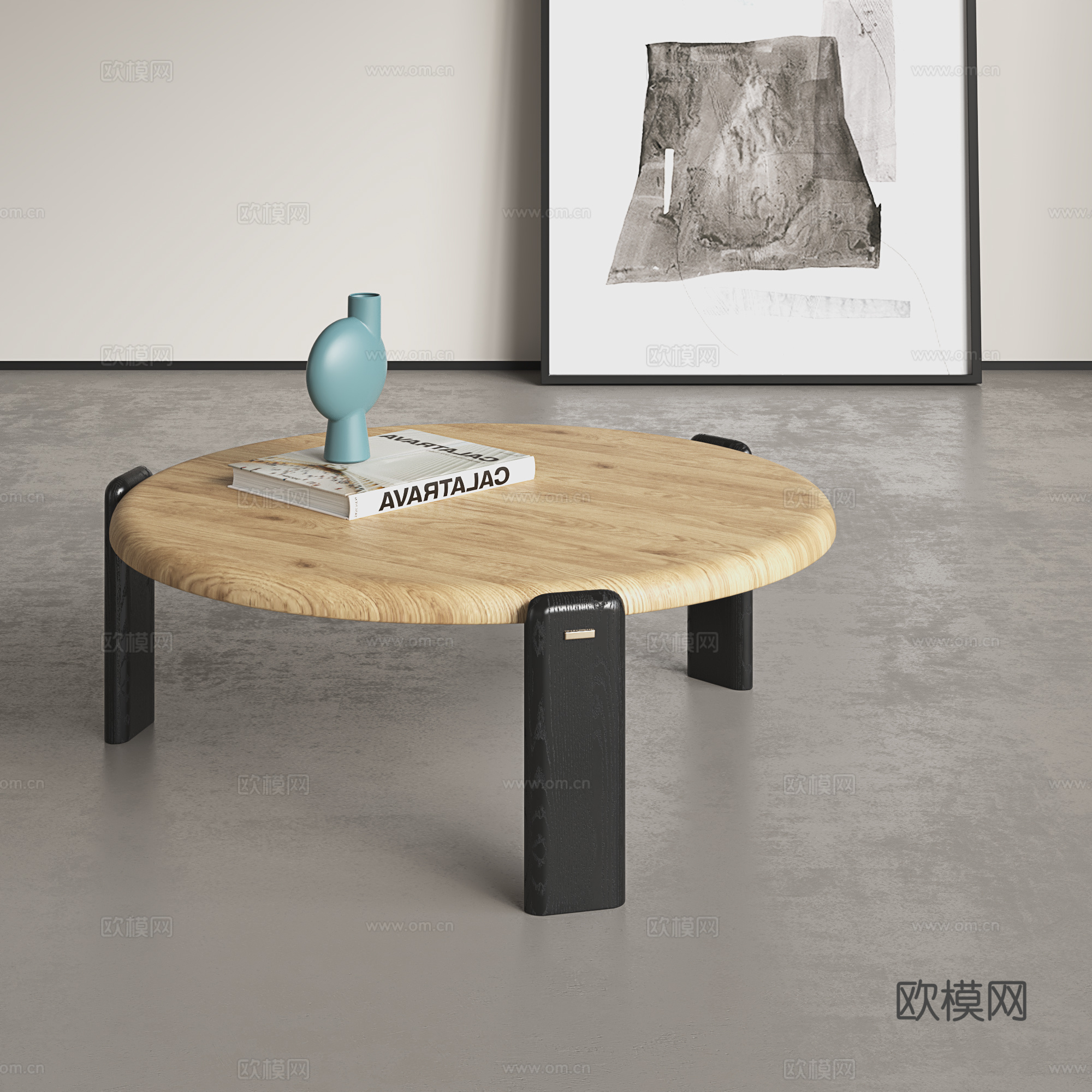 侘寂风茶几 圆形茶几 现代茶几 意式茶几 简约茶几3d模型
