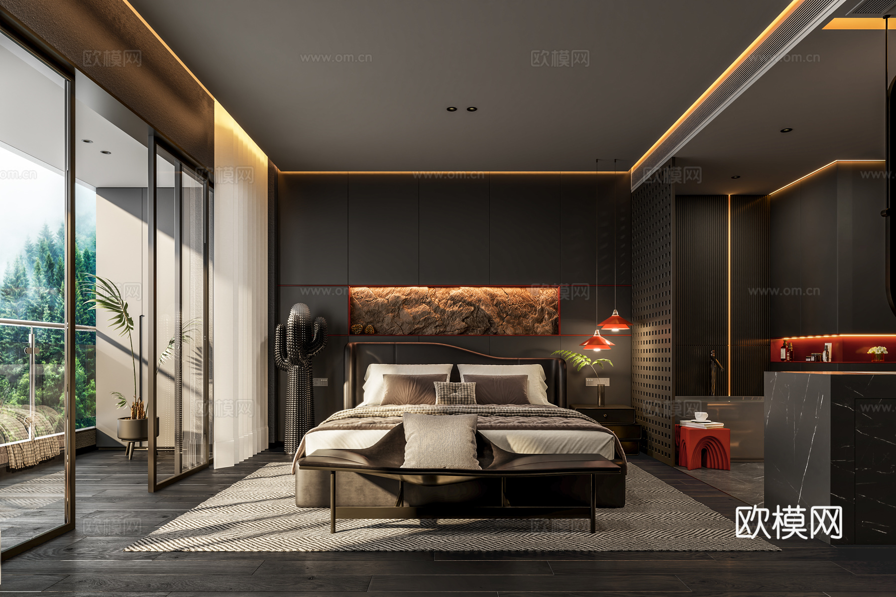 别墅主卧3d模型