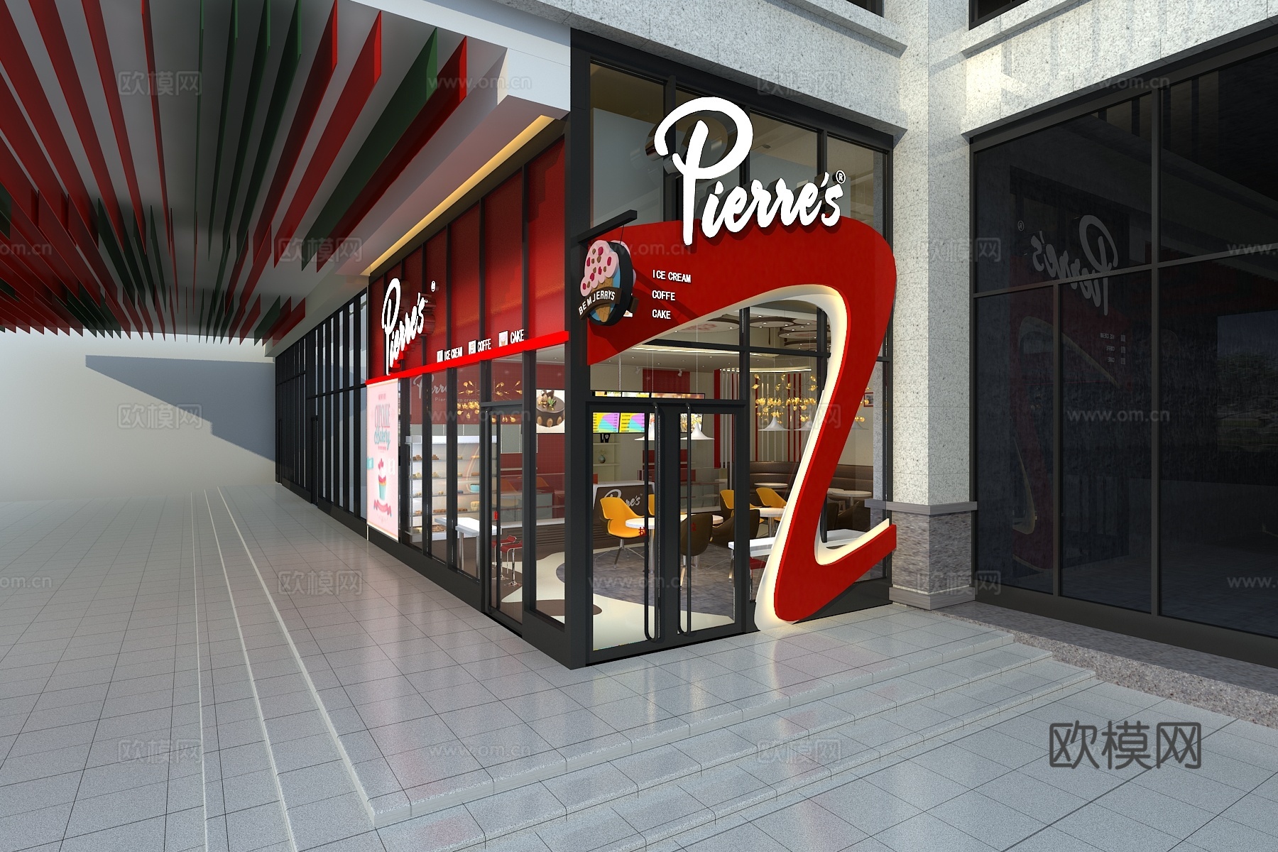 现代 甜品店3d模型