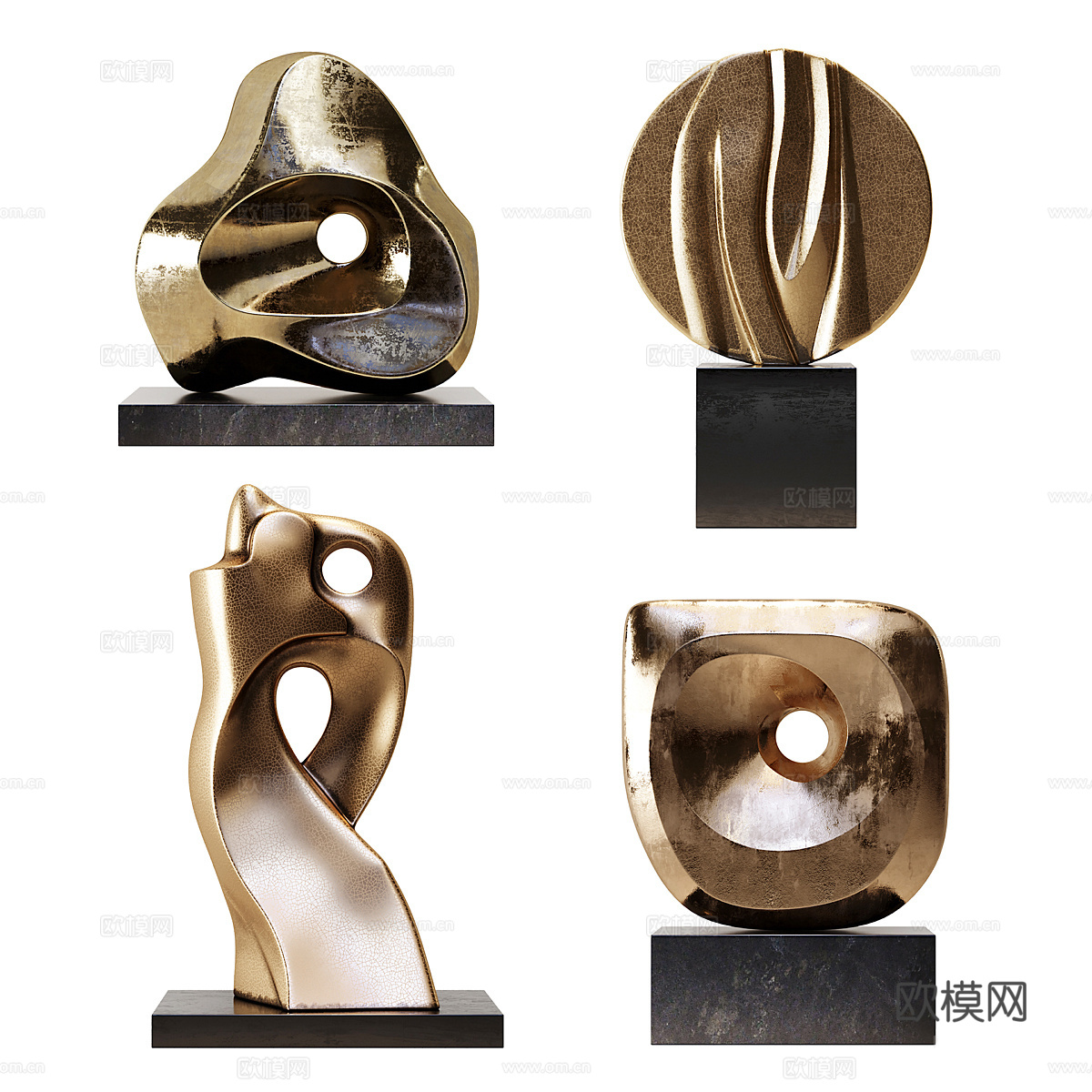 现代轻奢工艺品雕塑摆件3d模型