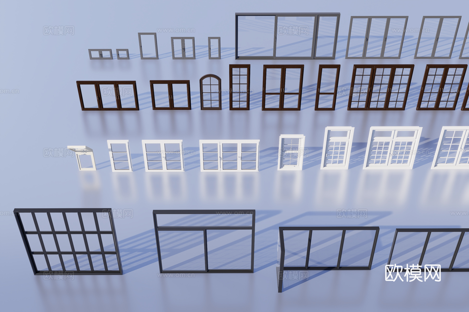 常用门窗组合3d模型