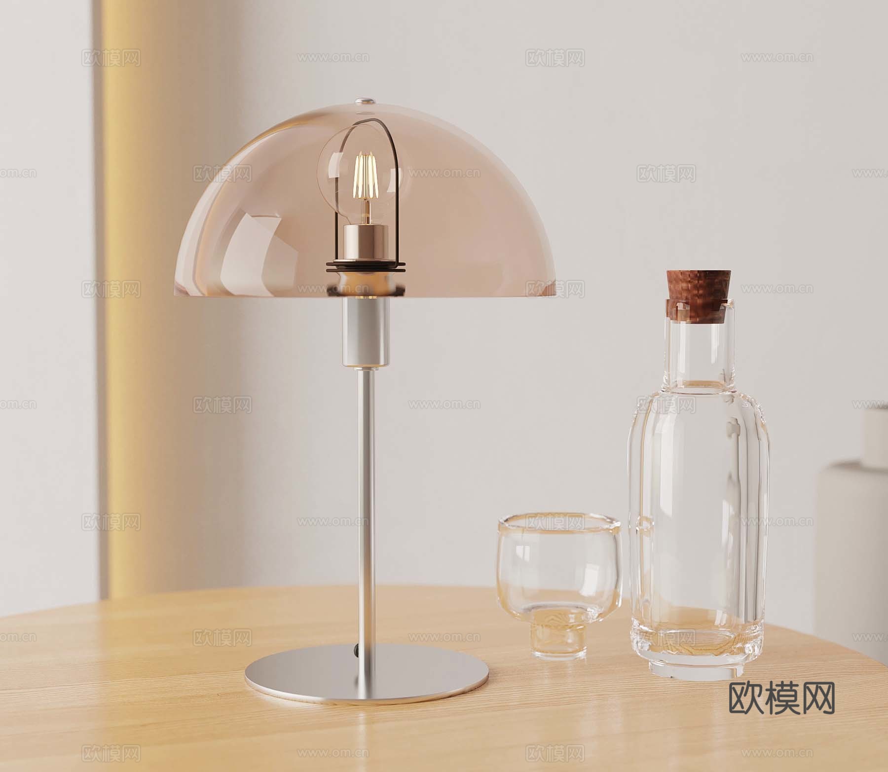现代台灯 水杯水瓶3d模型