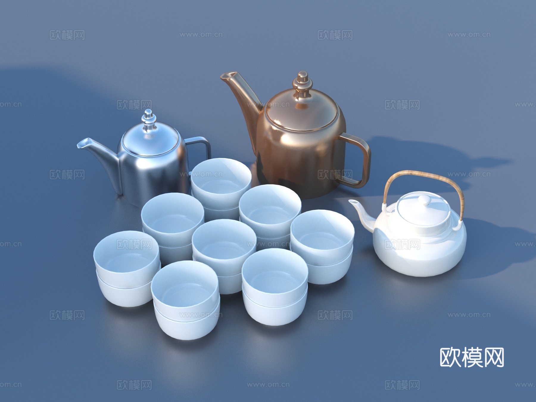 茶具 茶壶 瓷器 瓷壶3d模型