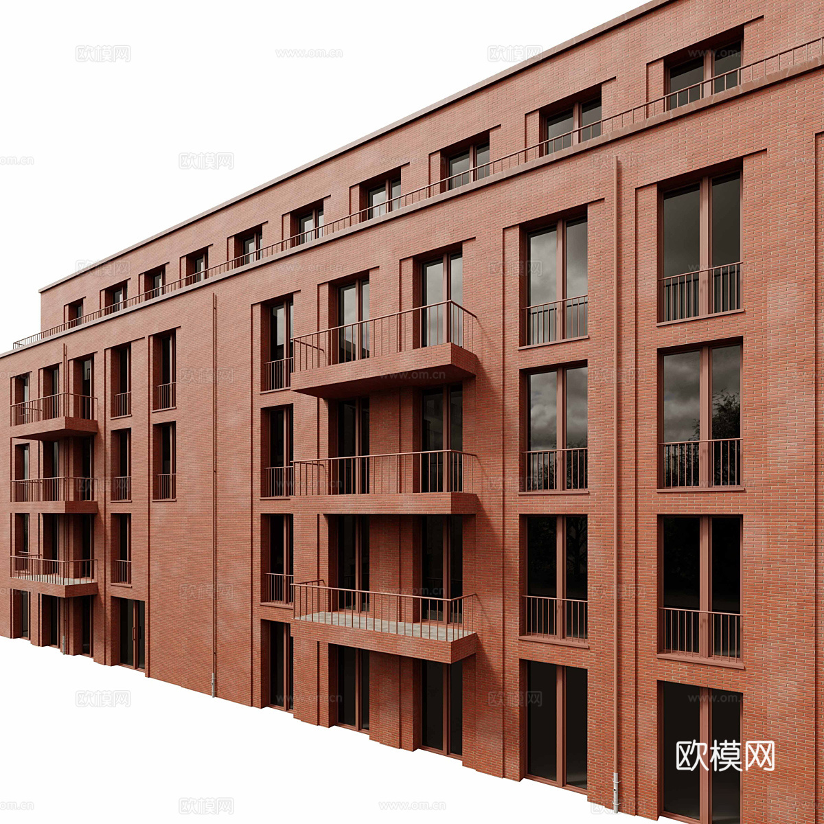 现代建筑外观 宿舍楼3d模型