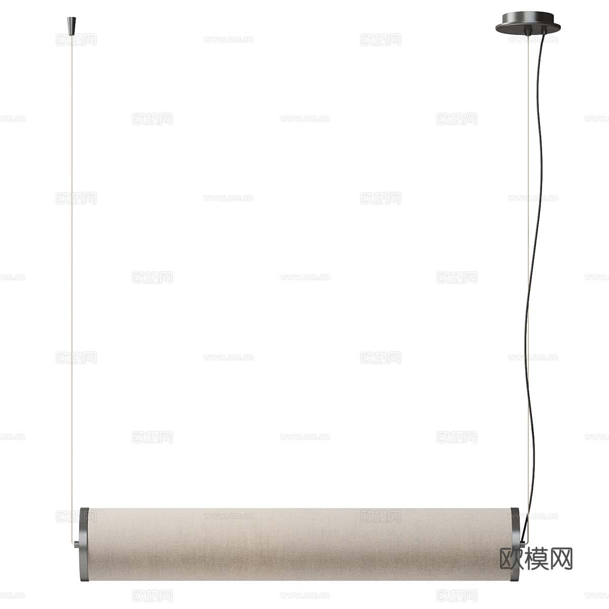 新中式布艺管状吊顶3d模型