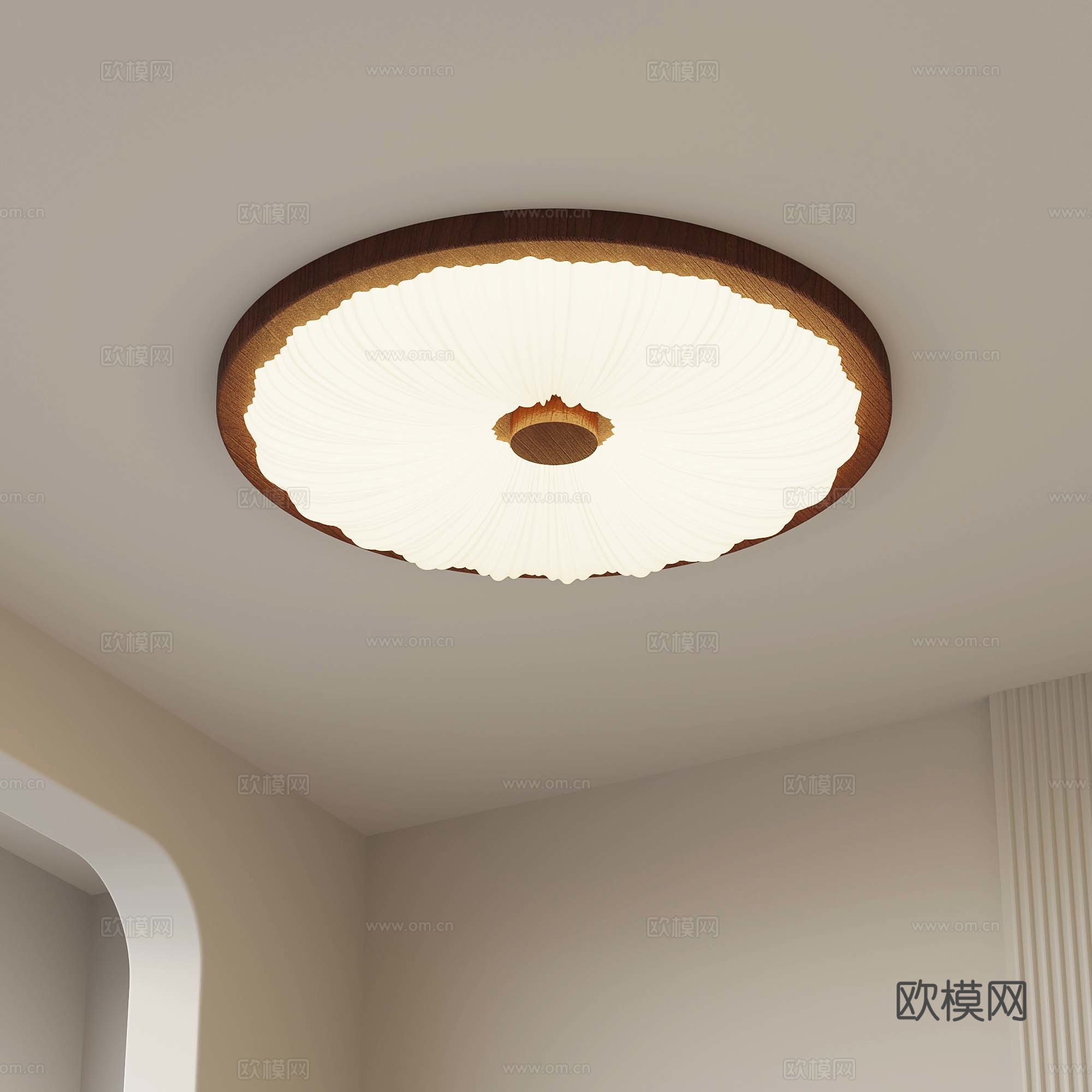 侘寂中古风吸顶灯 卧室吸顶灯 客厅吸顶灯3d模型