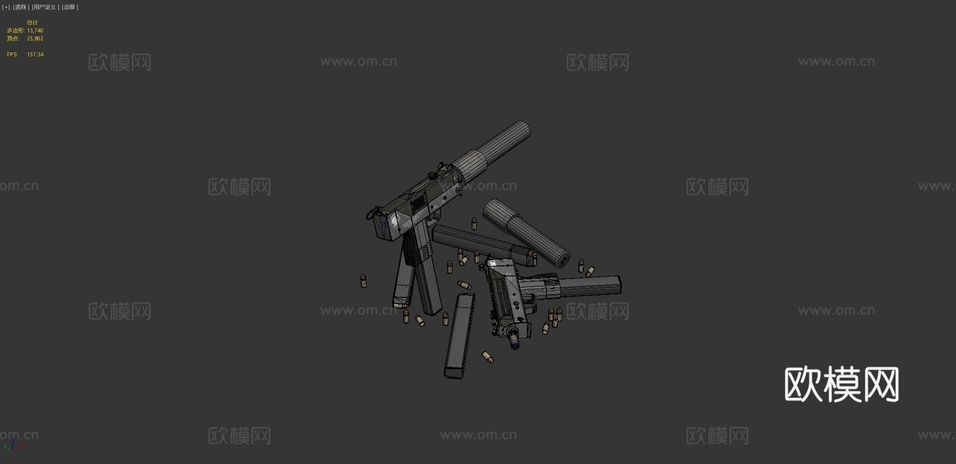 英格拉姆Mac10 9毫米3d模型下载(渲染图4)