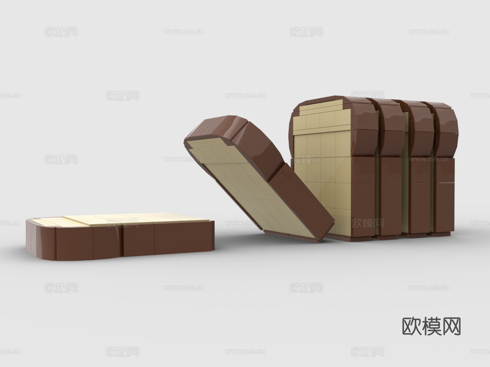 乐高 LEGO 玩具 积木 吐司 面包 切片面包3d模型