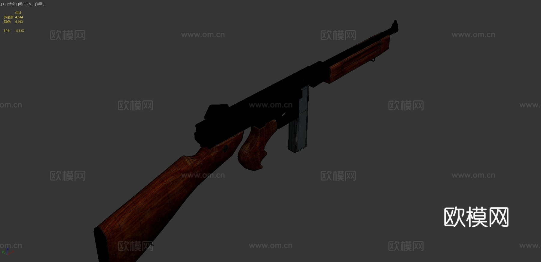 汤普森M1A1-世界大战3d模型