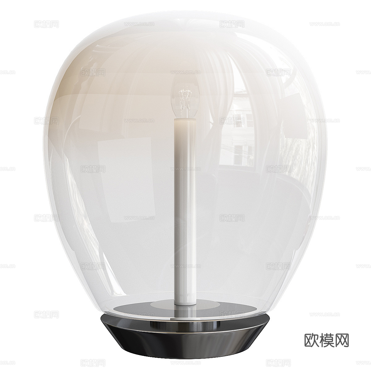 现代极简玻璃台灯3d模型