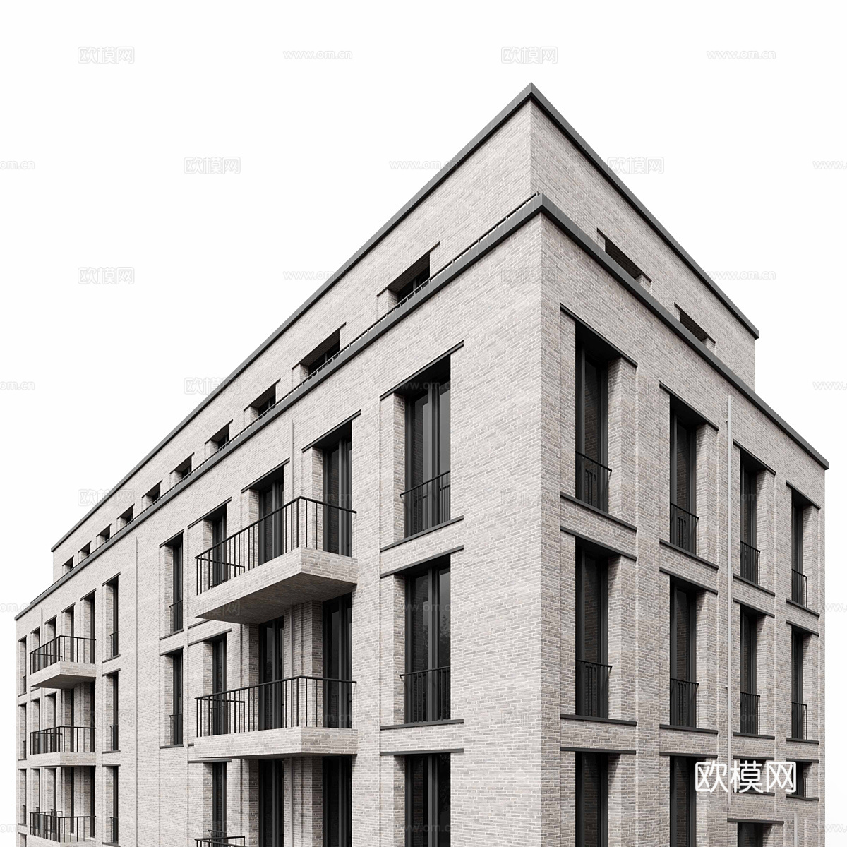 现代建筑外观 宿舍楼3d模型