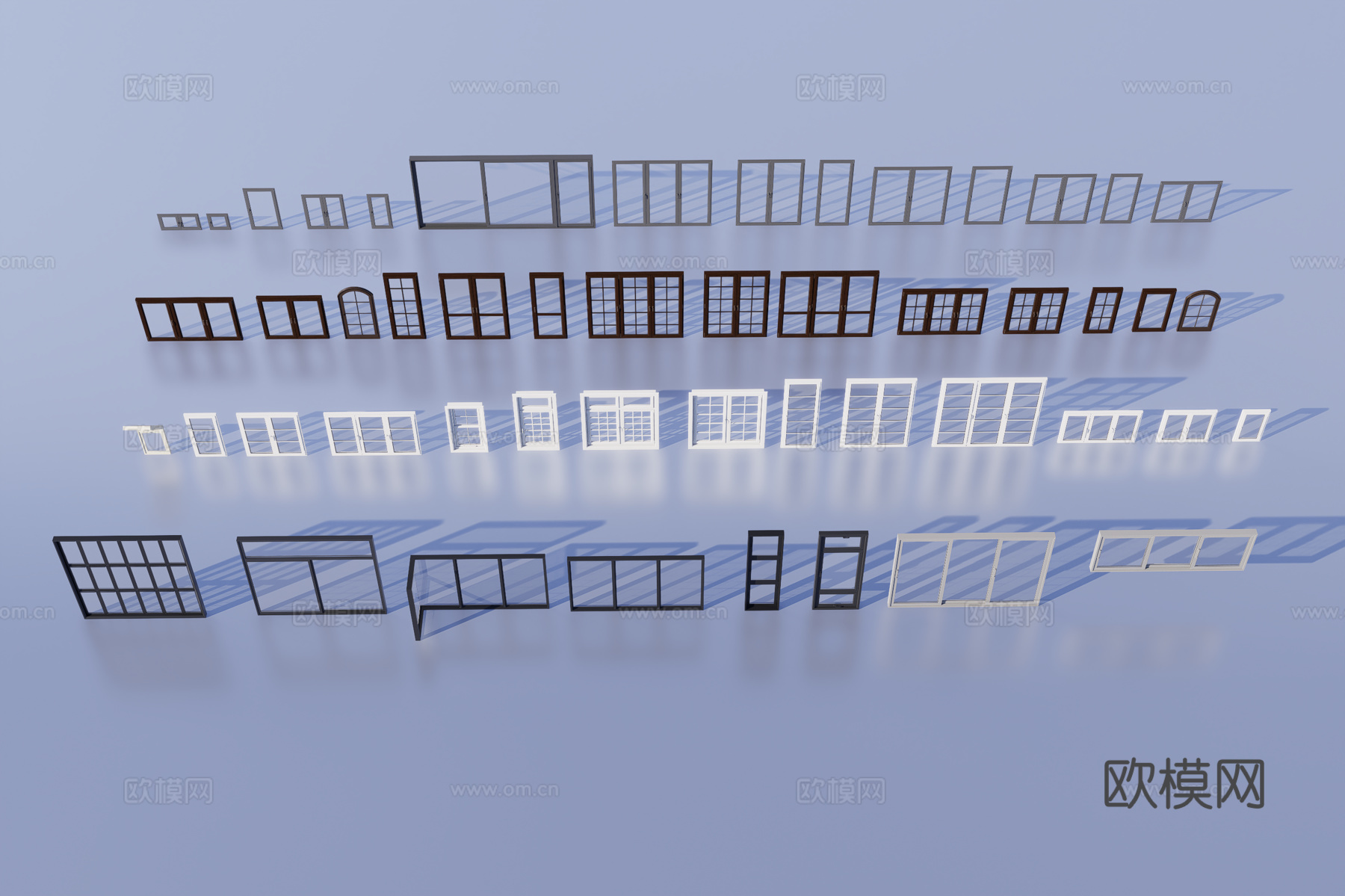 常用门窗组合3d模型