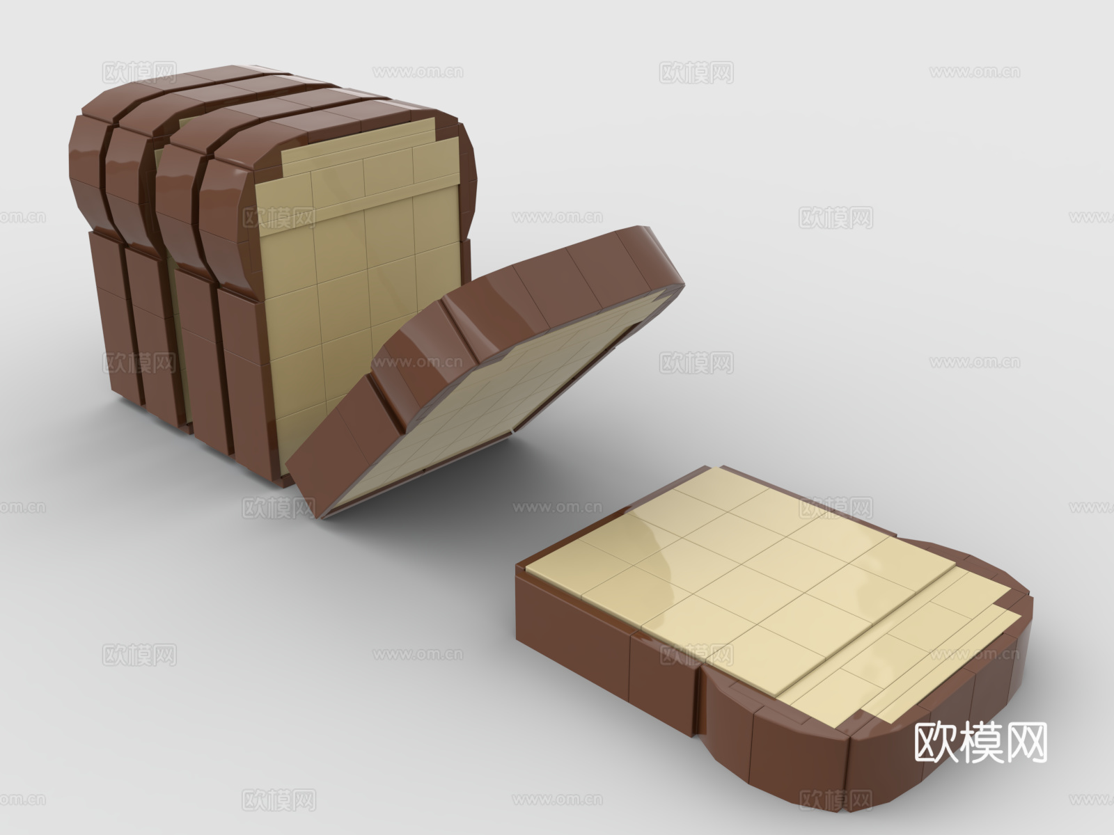乐高 LEGO 玩具 积木 吐司 面包 切片面包3d模型