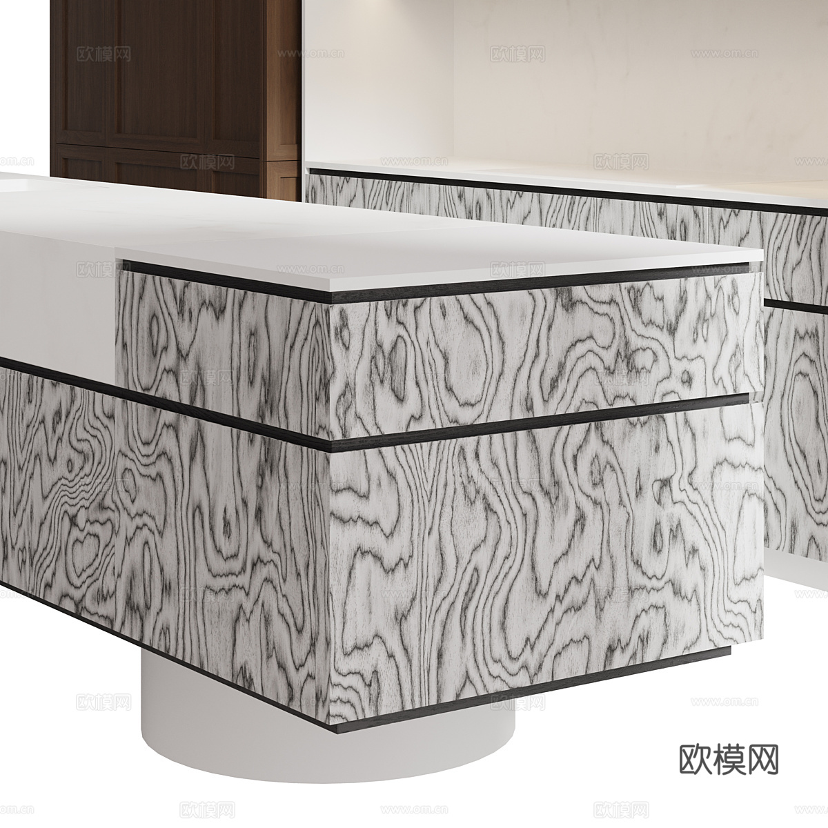 现代意式极简橱柜3d模型