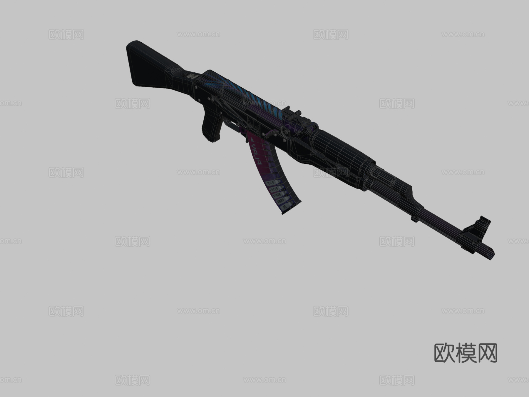 AK-47-蒸汽波3d模型