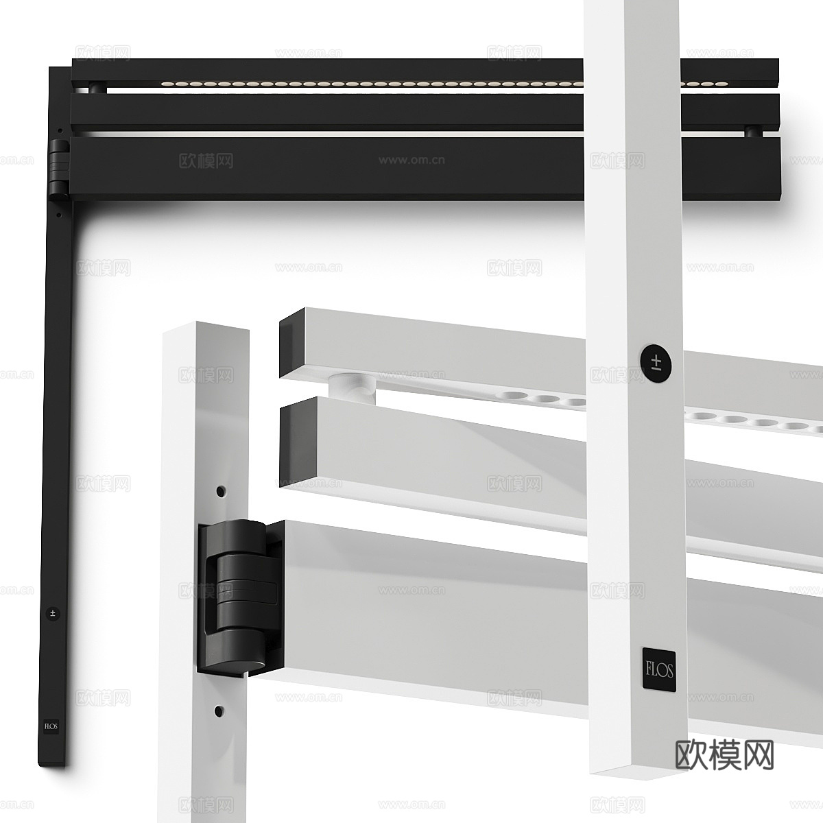 现代极简金属伸展壁灯3d模型