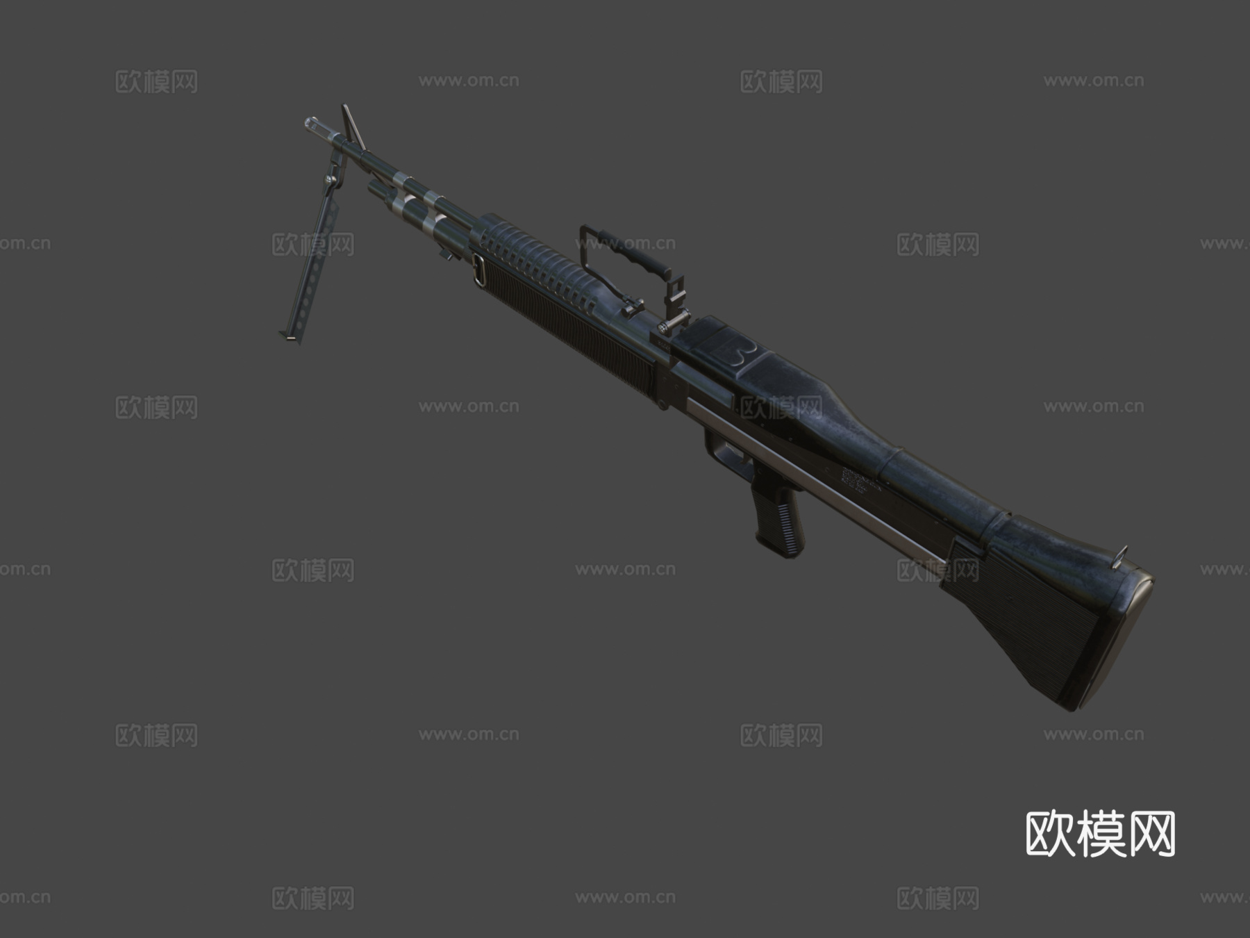 M60机枪-低多边形3d模型