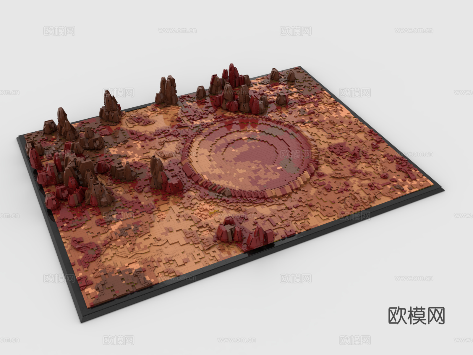 乐高 LEGO 玩具 积木 火星地貌 火星地表 陨石坑3d模型