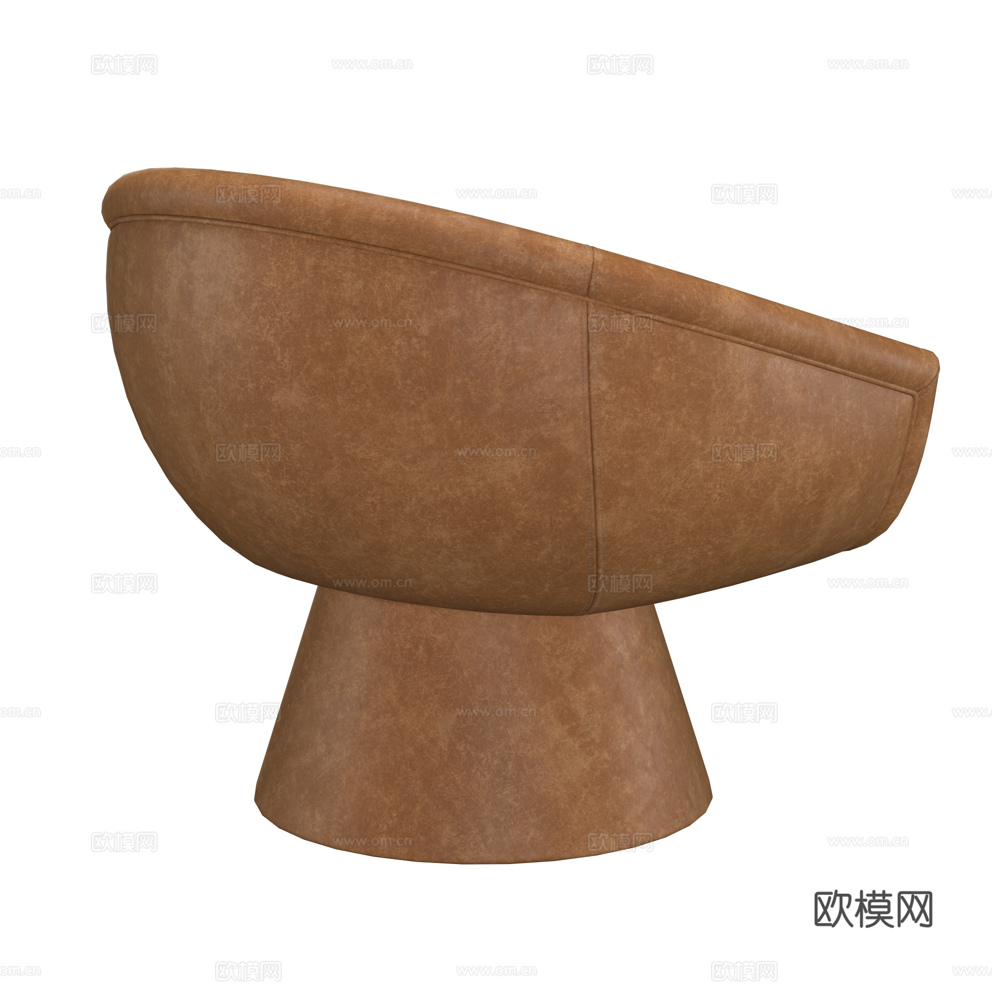 现代意式皮革扶手椅3d模型