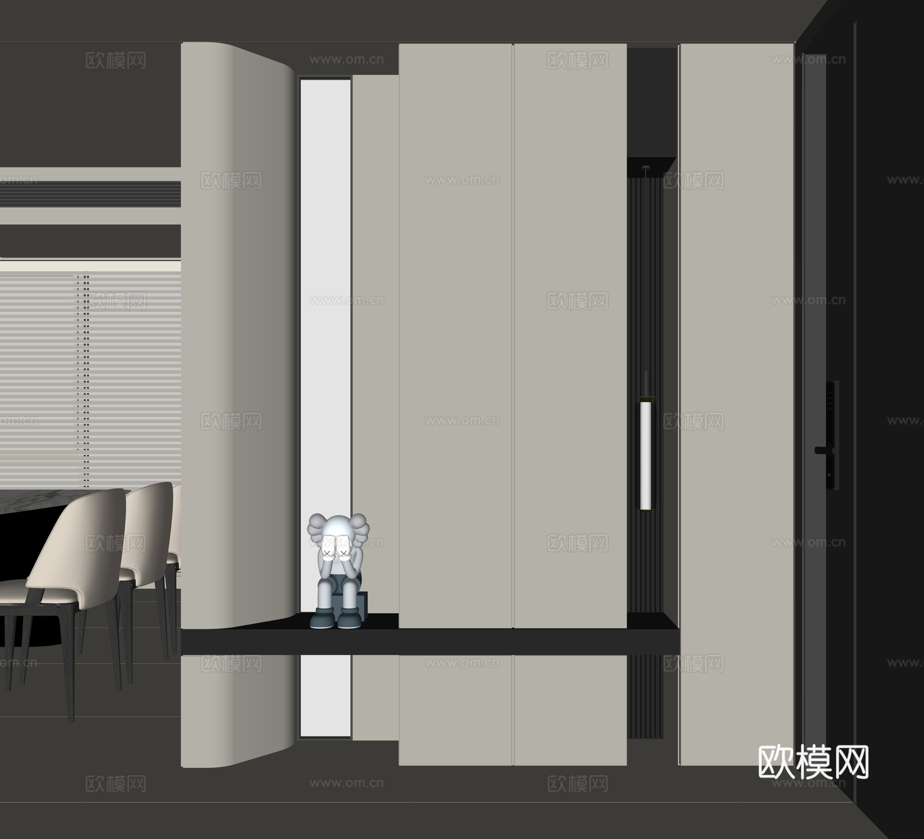 现代入户玄关柜su模型