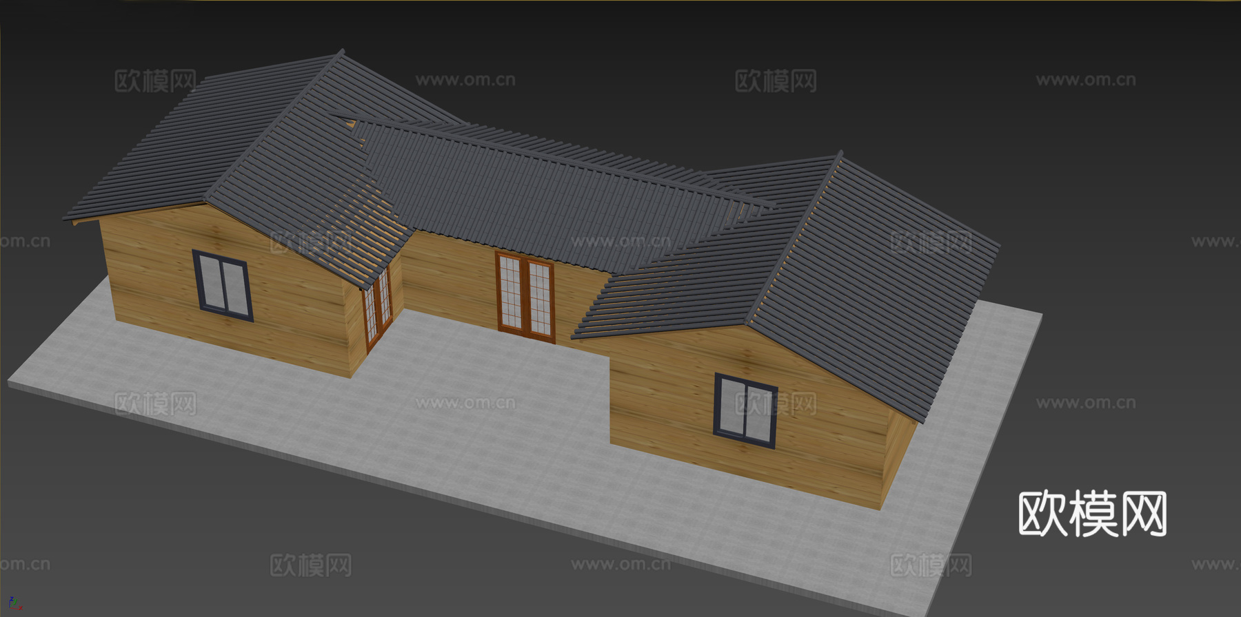 自建新中式建筑3d模型
