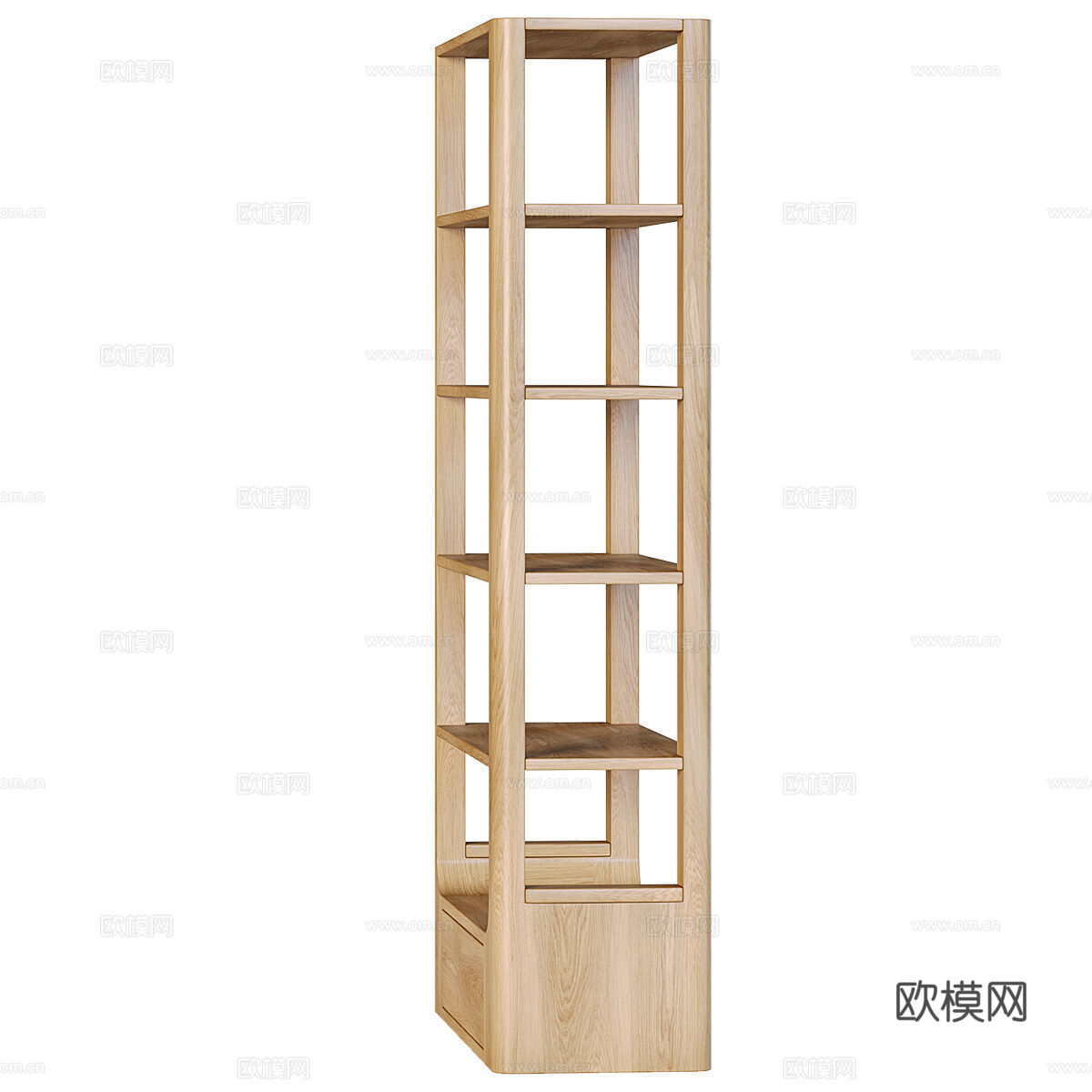 新中式原木装饰架 博古架 书架3d模型