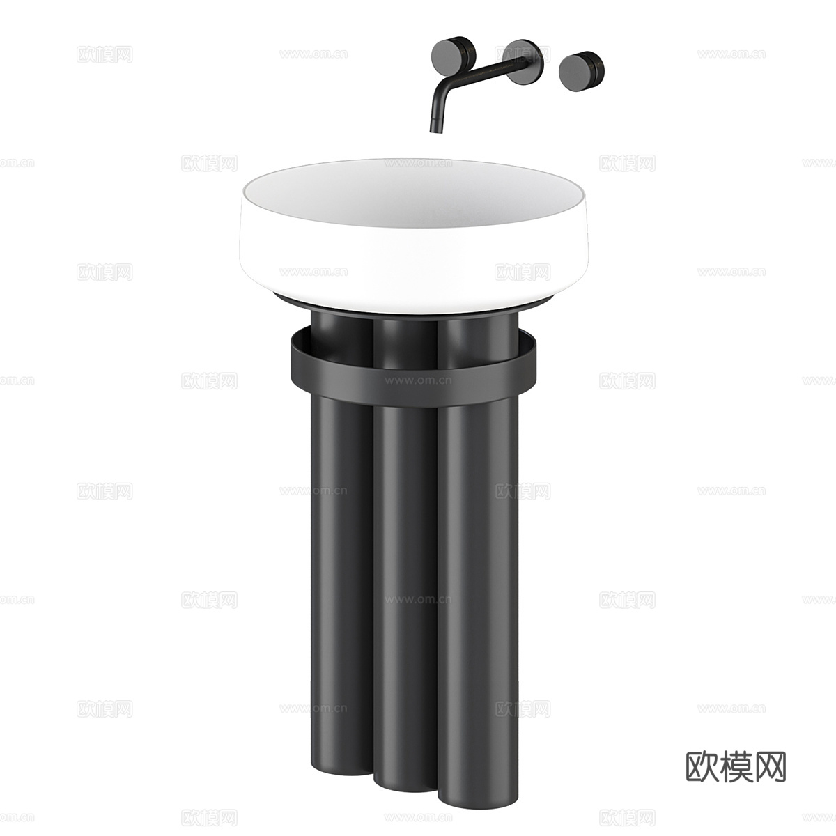 现代轻奢台盆 洗手盆3d模型