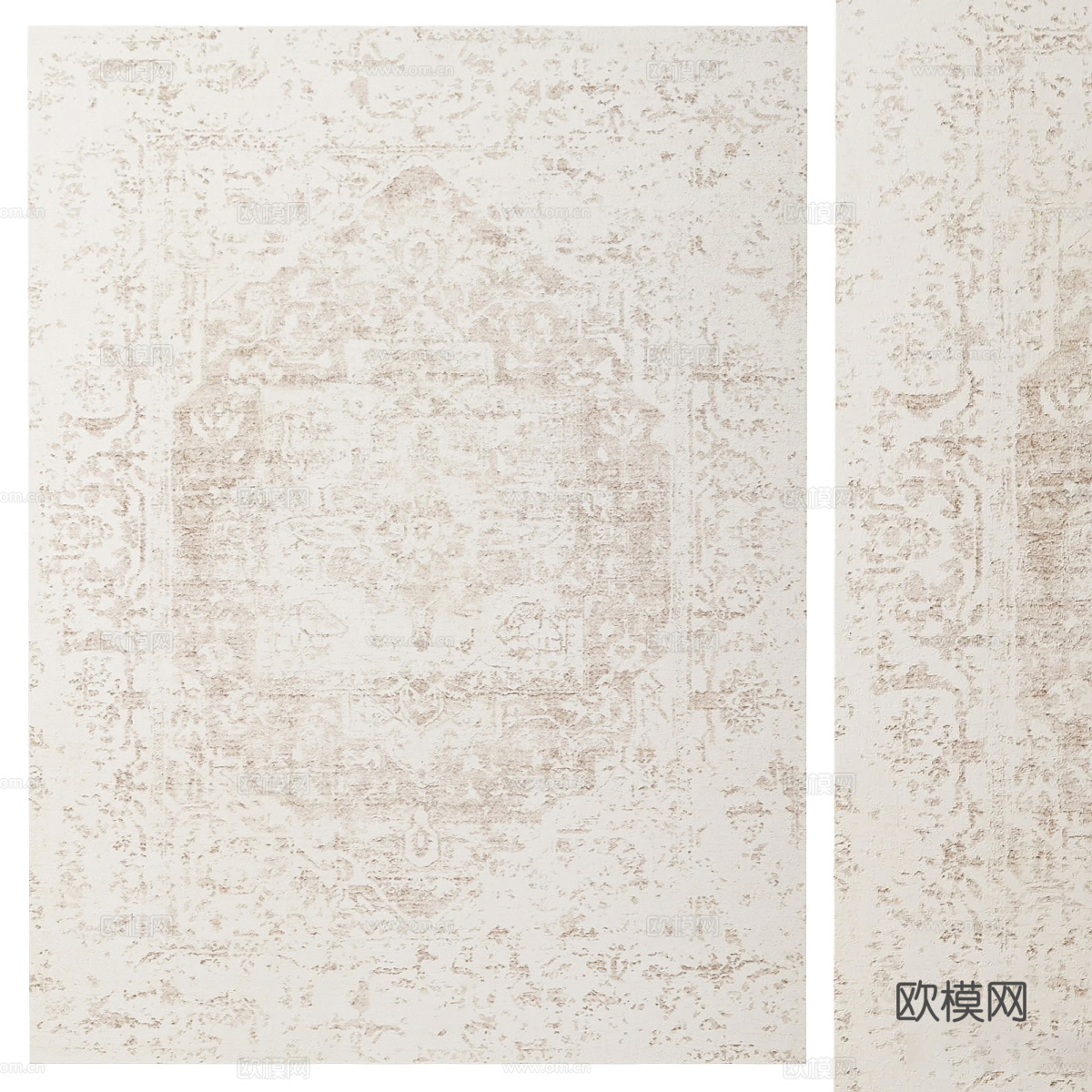 美式简约布艺地毯3d模型