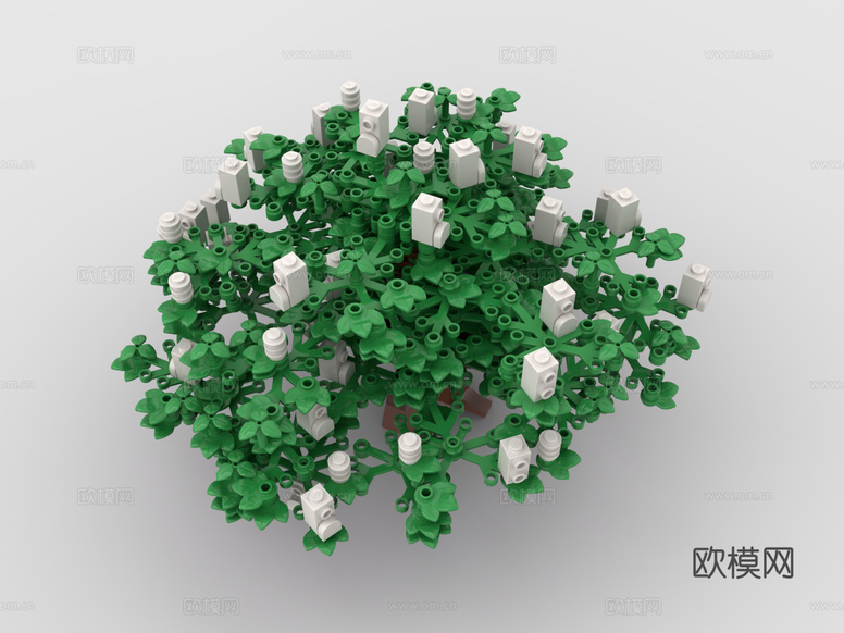 乐高 LEGO 玩具 积木 树木 绿化 植物 七叶树3d模型下载(渲染图3)
