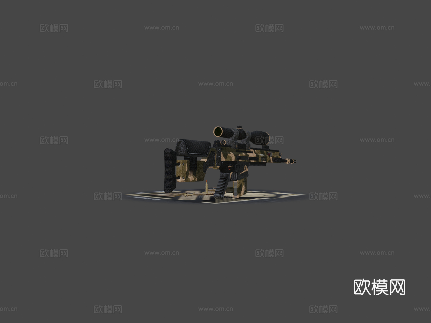 SCAR-20黑沙3d模型